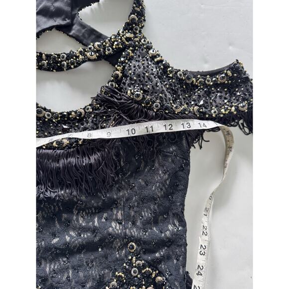 Vintage Mandalay Designs Black Flapper Dress Sequin Size 6 - Picture 3 of 10